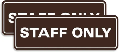 Vista 25 de All Quality Letrero estándar para pared o puerta Fácil instalación Señales de trabajo de oficina Seguridad mejorada – Negro – Pequeño