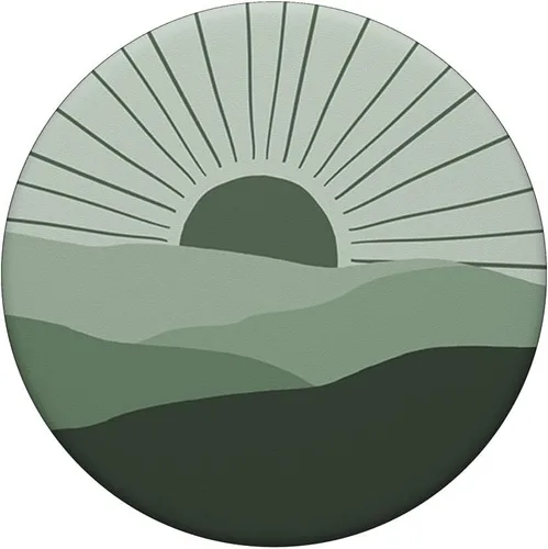 Vista 3 de Minimal Sage Green Mountain Sunset Boho Chic Estética PopSockets intercambiables PopGrip