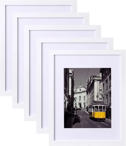 Vista 71 de eletecpro Juego de 5 marcos de fotos de 8 x 10 pulgadas, collage de fotos, decoración de pared, fotos de 5 x 7 con paspartú o de 8 x 10 pulgadas sin