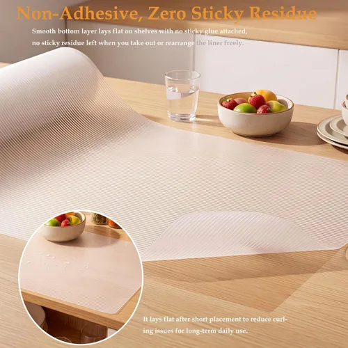 Vista 6 de Shelf Drawer Liner for Kitchen Cabinet Non Adhesive 11 Inch Wide X 20 Ft Clear