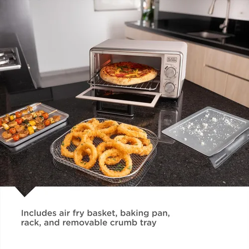 Vista 6 de BLACK+DECKER Crisp N Bake™ PRO - Horno tostador digital de 4 rebanadas, 5 funciones de cocción, horno de encimera de convección, se adapta a pizza