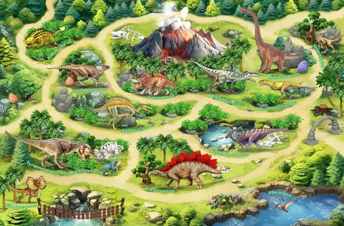 Vista 14 de Booooom Jackson Alfombra de Dinosaurio para Niños, Alfombra Prehistórica de Dinosaurio de Poliéster con Respaldo de Látex Antideslizante, Alfombras