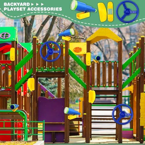 Vista 7 de Accesorios para el patio de recreo, Swingset, volante, telescopio de plástico, teléfono Swingset, juguete para niños, patio al aire libre, patio