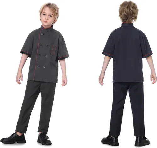 Vista 4 de TOPTIE Abrigo de chef para niño para disfraz de Halloween