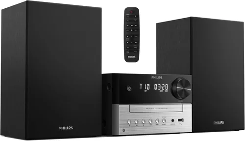 Vista 8 de Philips Sistema estéreo Bluetooth para el hogar con reproductor de CD para el hogar, transmisión inalámbrica, MP3, USB, entrada de audio, radio FM