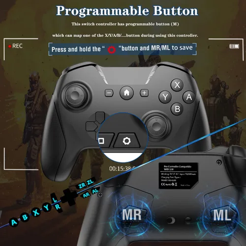 Vista 4 de Bluetooth Controller for iPhoneAndroid PhoneApple Arcade MFi GamesCloudSteam Wireless Game Controller for SwitchPCMaciPadTV Rechargeable Remote