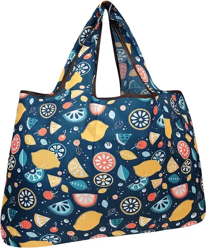 Vista 12 de allydrew Bolsas de comestibles reutilizables de nylon plegables grandes, ballenas azules