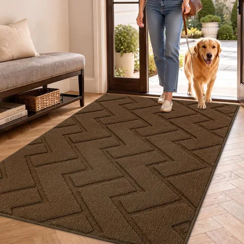 Vista 29 de hicorfe Tapete para puerta delantera para entrada exterior, 20 x 31.5 pulgadas, absorbente, resistente a la suciedad, tapetes de bienvenida