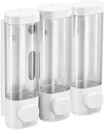 Vista 6 de Refillable Shower Dispenser 3 Chambers Wall Mounted Golden