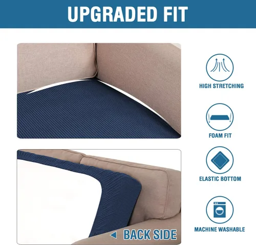 Vista 152 de H.VERSAILTEX Fundas de Cojín de Asiento Individuales Super Elásticas Fundas de Sofá Fundas de Cojín de Sofá Fundas Deslizables Juegos Tela de Sarga