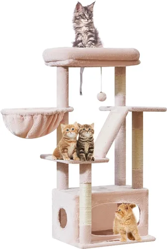 Vista 20 de Taoqimiao - Árbol para gatos, torre de 38.5 pulgadas para gatos de interior, adecuada para gatitos con lujoso condominio para gatos con cestas