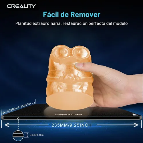 Vista 4 de UNIDO Creality - Cama de vidrio oficial Ender 3 mejorada, plataforma de vidrio duradero de alta dureza para impresora 3D, placa de construcción