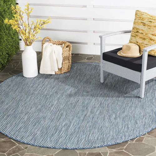 Vista 103 de SAFAVIEH Alfombra Lavable para Exteriores Colección Courtyard - 2'3" x 5', Azul Aqua y Gris, No Desprende Pelusa y Fácil Limpieza, Ideal para Patio