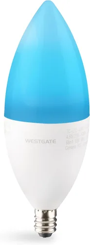 Vista 7 de Westgate Bombillas LED TC-E12-4.5W-RGBW-WiFi, base E12, cambio de color, vida útil de 25000 horas, compatible con Alexa y Google, regulable
