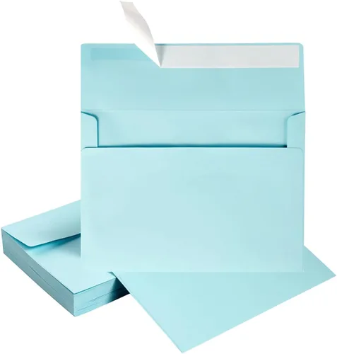 Vista 10 de Paquete de 50 sobres de 5 x 7 de colores autosellados para bodas, invitaciones de fiesta, tarjetas de felicitación, anuncios, fotos, 5.24 x 7.21