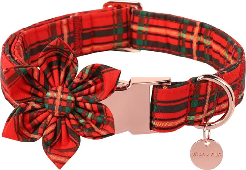 Vista 27 de Collar de Navidad para perro con pajarita, collar de Navidad para cachorros, hembras, machos, perros o gatos, collares con lazo con hebilla de metal