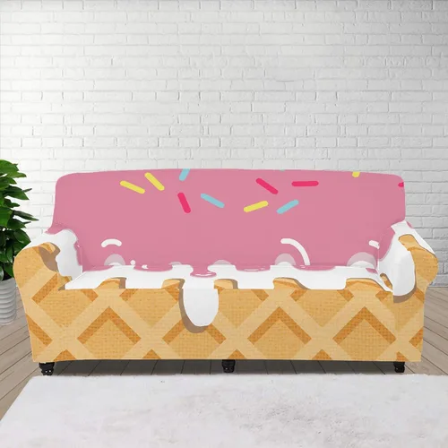 Vista 33 de Boatee Fundas de sofá de 1 pieza con diseño de copo de nieve azul, fundas elásticas para sofá, 1 cojín, protección de muebles, decoración para sala