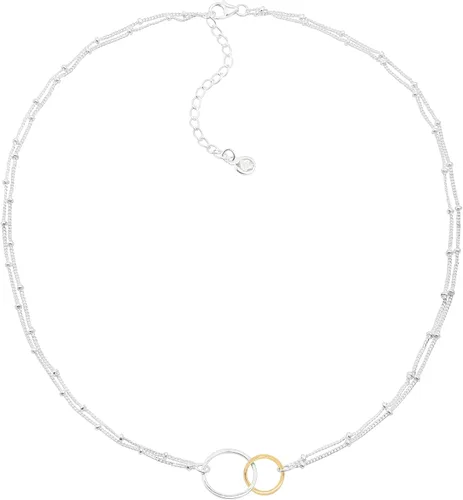 Vista 3 de Silpada Pagosa - Collar de eslabones circulares en plata de ley y chapado en oro de 14 quilates