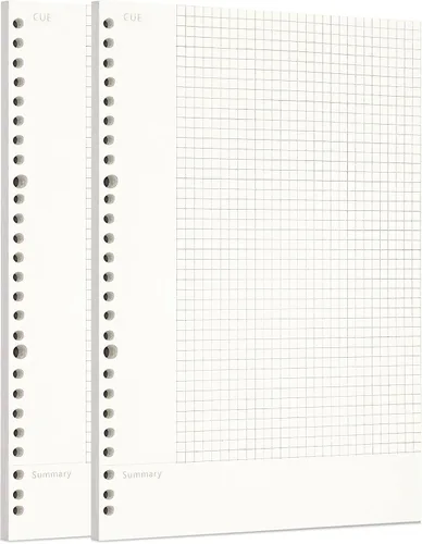 Vista 59 de Zelten 1 paquete A5 de 80 hojas/160 páginas 4 en 1 rayado cuadrado punteado en blanco hojas sueltas perforadas papel de repuesto de papel