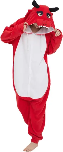 Vista 4 de Pijama de dragón unisex de animales, disfraz de cosplay para adultos