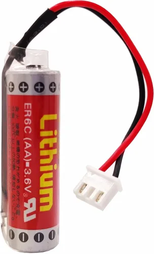 Vista 3 de Paquete de 2 baterías de PLC AA ER6C de 3.6 V 1800 mAh para FX F2-40BL PLC con enchufe blanco batería de litio