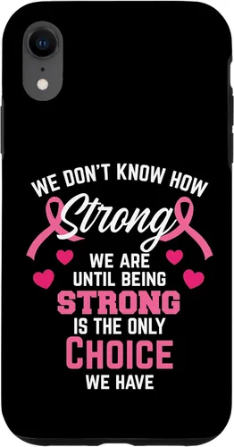 Vista 24 de iPhone 16 Being Strong Cita Rosa Inspirador Cáncer de Mama Regalos Caso