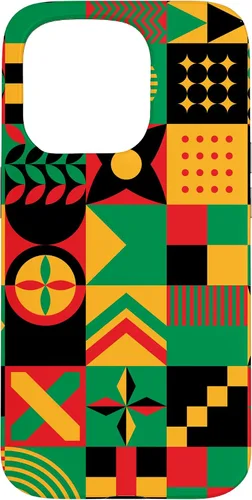 Vista 14 de Funda para iPhone 14 Pro Max con patrón tribal africano orgullo afroamericano historia negra