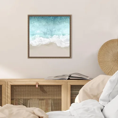 Vista 5 de Amanti Art Lienzo enmarcado para pared, 16 x 16 pulgadas, olas del océano II, por Maggie Olsen, lienzo enmarcado para pared, obras de arte de playa