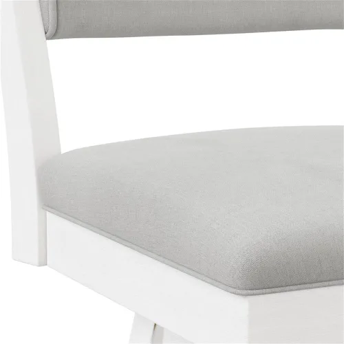 Vista 7 de Hillsdale Clarion Taburete giratorio tapizado de madera y altura de mostrador, color blanco mar