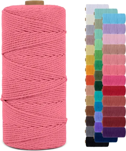 Vista 92 de Cordón de macramé de 0.079 pulgadas, cuerda de algodón natural de 109 yardas, hilo de cuerda de macramé para manualidades, ganchos de pared