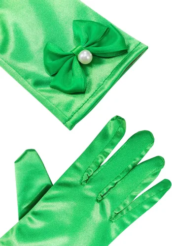 Vista 4 de Zhanmai 9 pares de guantes de satén para niñas, guantes de princesa para fiestas infantiles, bodas, concursos formales, de 3 a 8 años, color 3
