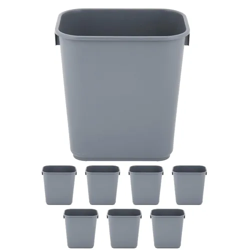 Vista 33 de Cubo de basura rectangular beige de 10 galones para restaurante, papelera comercial, papelera de plástico para oficina, cubo de basura para baño