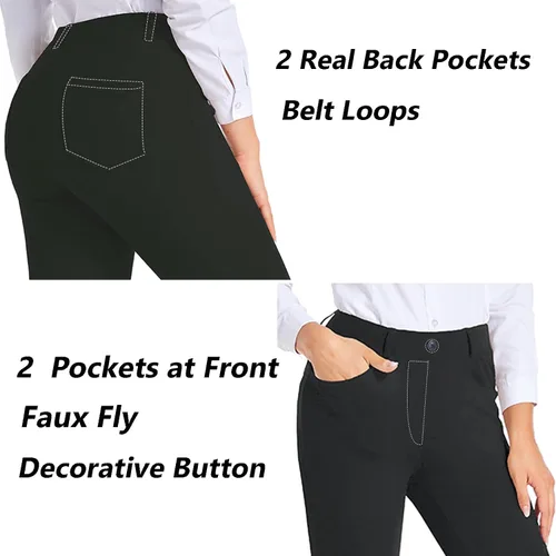 Vista 4 de HARTPOR Women's Yoga Dress Pants Stretchy for Work Office Slacks for Business Casual Pants PetiteRegular with Pockets