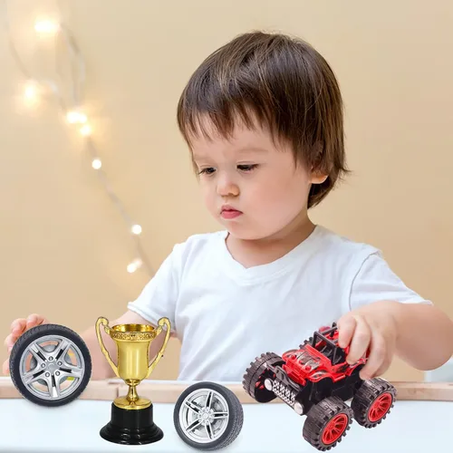 Vista 5 de MEMOVAN Decoración para tarta de camiones, decoración de tarta de camión para niños, coche de carreras para tarta de cumpleaños, decoración