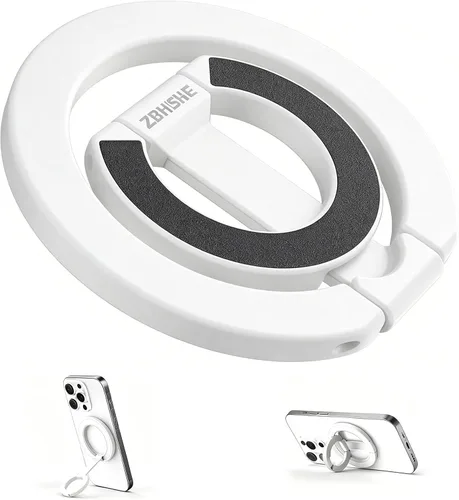Vista 10 de Anillo magnético para teléfono MagSafe de doble cara con agarre magnético para teléfono, soporte de teléfono compatible con iPhone 17/16/15/14/13