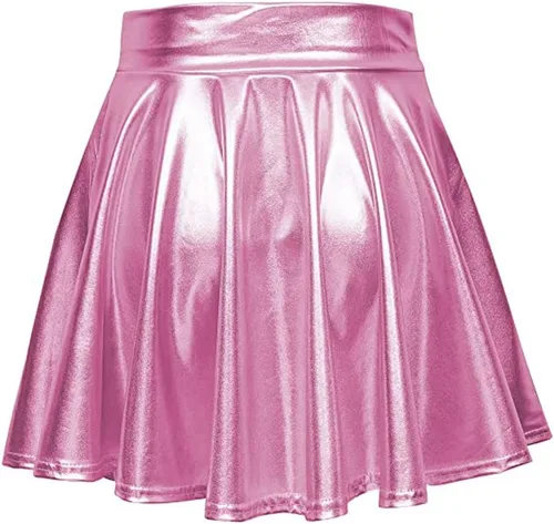 Vista 6 de Women's Rave Outfit Sets For Women Festivals 2 Pcs Metallic Tops Long Skirt EDM Party Club Holographic Rave Outfits