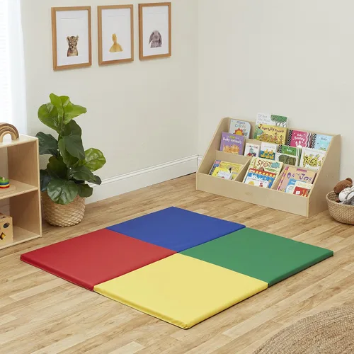 Vista 8 de ECR4Kids SoftZone Quad Fold-N-Go Activity Mat, Folding Playmat, Contemporary
