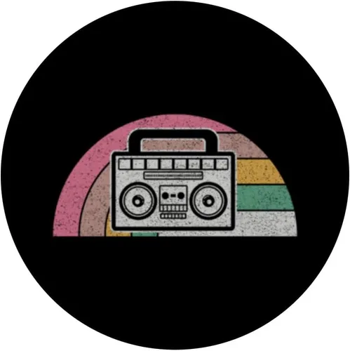 Vista 3 de Vintage Retro Ghetto Blaster 80's 90's Hip Hip Rap Music PopSockets Adhesivo PopGrip