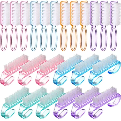 Vista 9 de Patelai - 12 cepillos de uñas a granel para limpiar el mango de uñas, cepillo de uñas colorido a granel para uñas de manos y pies, cepillos