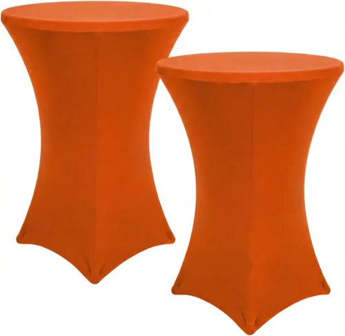 Vista 11 de Fundas para mesa de cóctel, paquete de 2 manteles redondos de 32 x 43 pulgadas, color beige