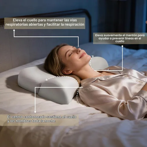 Vista 2 de vocheer Almohada cervical para el cuello para respirar suavemente, almohadas refrescantes de espuma viscoelástica para dolor de cuello y hombros