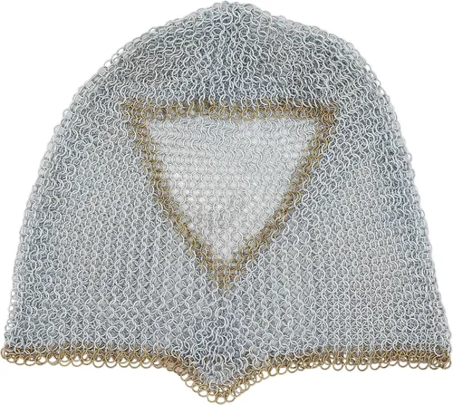 Vista 18 de Armory Replicas Medieval Chainmail Coif Armor, Mild Steel, 18.75 Inches Silver