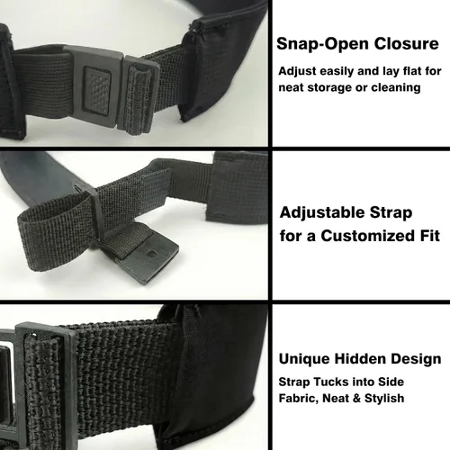 Vista 4 de Visera deportiva con ranuras para gafas, visera atlética ajustable para correr, golf, tenis, pesca.