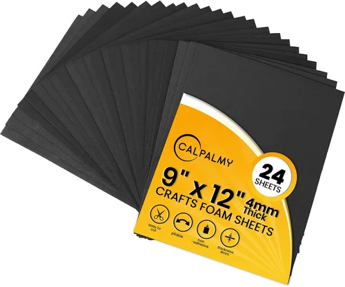 Vista 7 de 24 hojas de espuma EVA negra para cosplay en hojas de 9 x 12 pulgadas; espuma gruesa de alta densidad 187.4 lbs/m³, 0.079 in (1/12 pulgadas); ideal