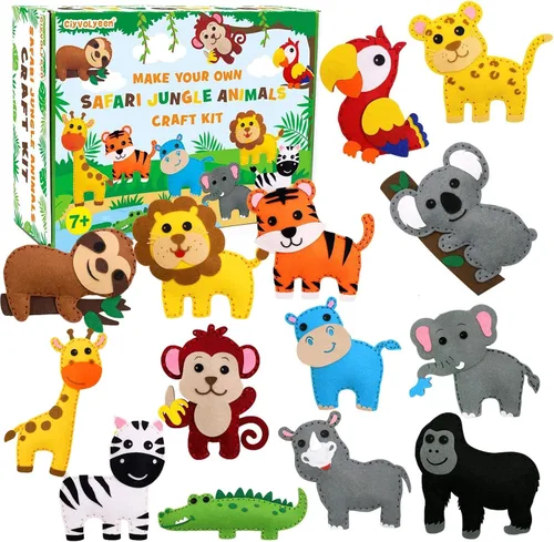 Vista 12 de CiyvoLyeen Kit de Costura de Aves Silvestres para Niños y Niñas Kit de Costura de Animales para Principiantes Conjunto de 12 Proyectos de Costura