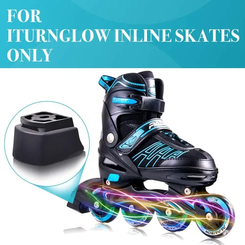 Vista 2 de Patines en línea ajustables para mujeres y hombres, tapón de freno de repuesto para patines en línea, color negro, talla única