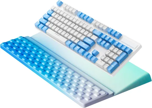 Vista 18 de Ospelelf Almohadilla para reposamuñecas para teclado, cómodo soporte ergonómico para teclado, accesorios de escritorio de oficina, artículos Anémona
