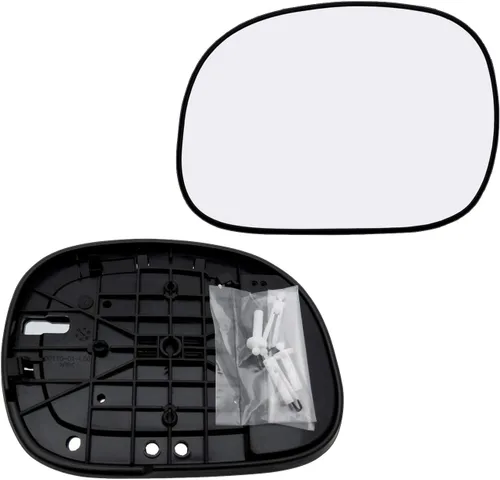 Vista 4 de Espejo lateral del conductor de cristal para Ford F150 1997-2003, 1997-1999 F250, 1997-2002 Expedition Espejo izquierdo sin calefacción con placa