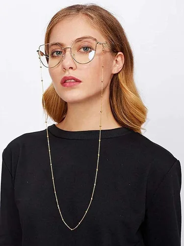 Vista 42 de AllenCOCO Cadena para gafas, correa para lentes de sol para mujer, cadena de oro de 14 quilates, soporte para lentes alrededor del cuello