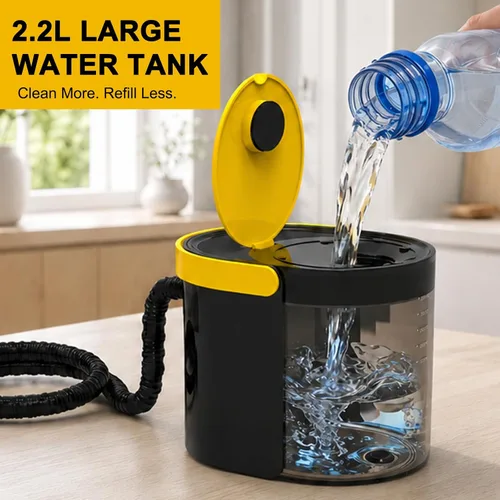 Vista 5 de Limpiador a vapor portátil, mango ajustable de 3 niveles, tanque de 2.2 L